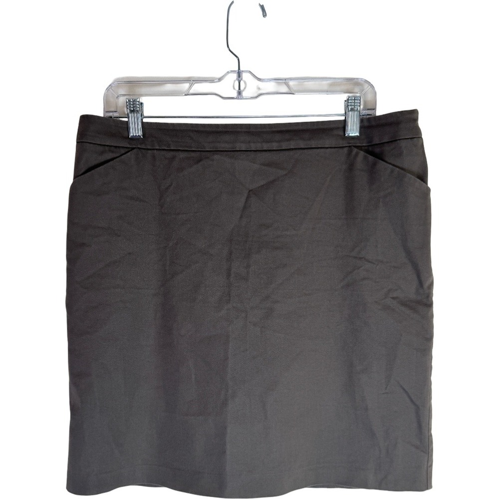 New York & Company Pencil Skirt Womens 12 Olive Green Stretch Cotton Workwear